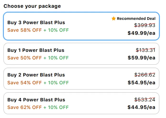 Power Blast Plus price
